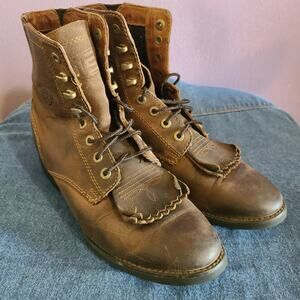 Ariat Boots Heritage Lacer II Women’s 6 B Distressed Brown Western Kiltie Cowboy